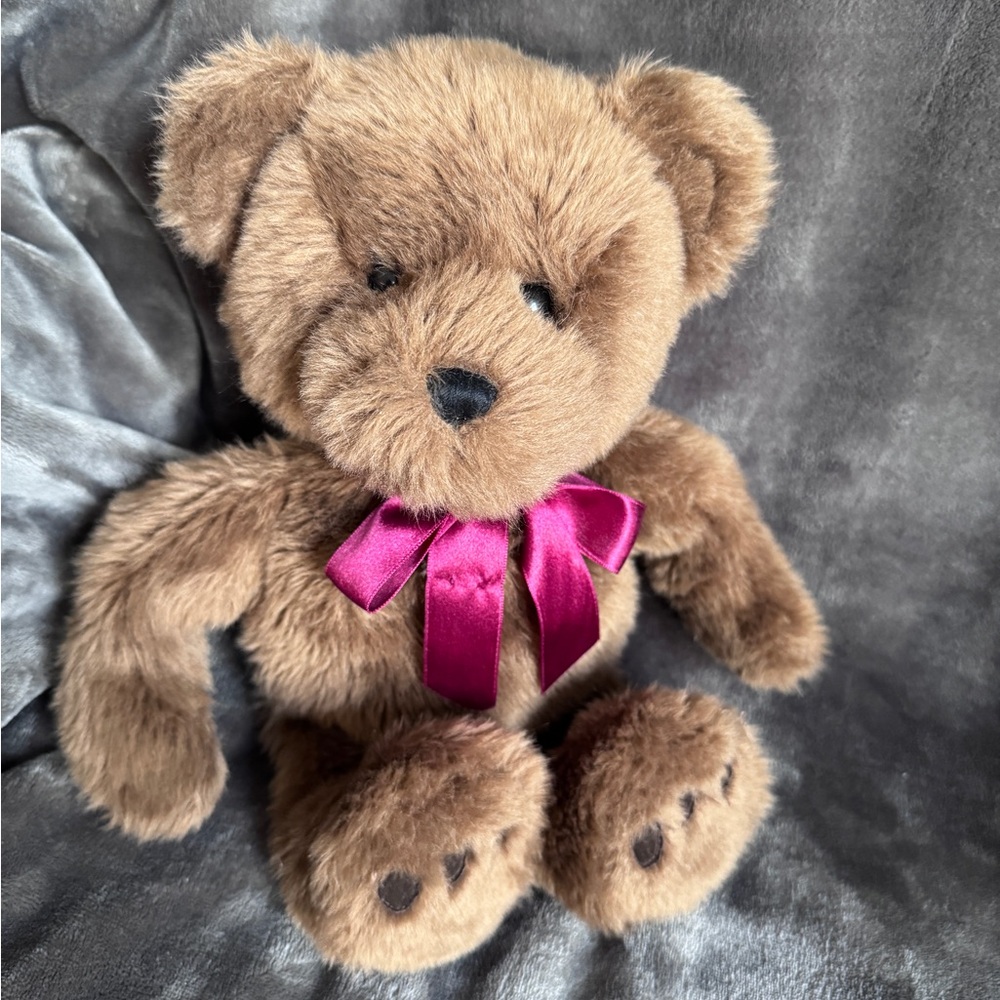 Vintage GANZ Brown Teddy Bear with Bow - The Heritage Collection